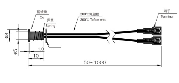 可伸缩电热水壶温度传感器
