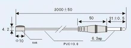 AMWEI 403生物医疗NTC热敏电阻温度探头工程图